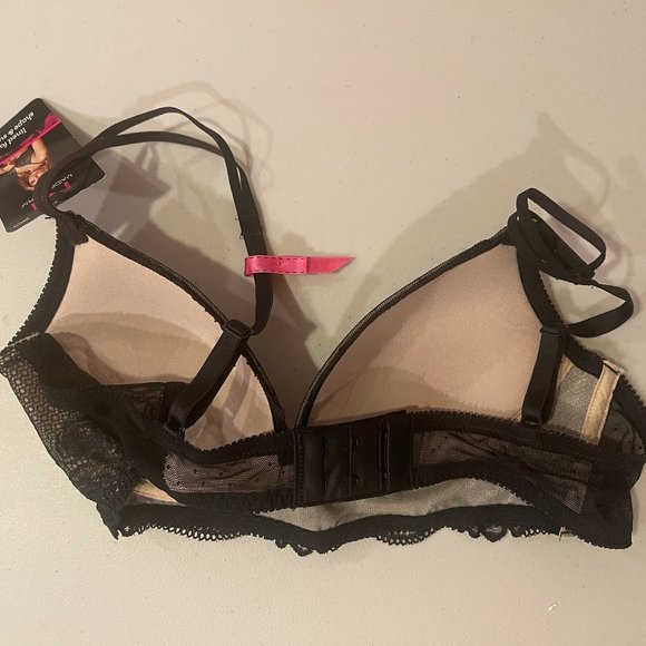 Maidenform Casual Comfort Wirefree Lace Bralette Black/Latte 34A - Picture 2 of 2